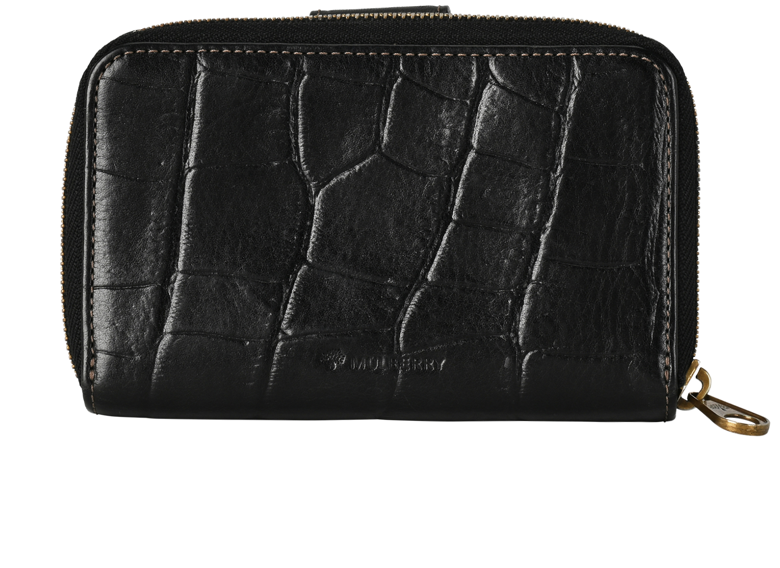 Mulberry Trifold Wallet, &pound;130, Accessories, Black, Leather, Back view